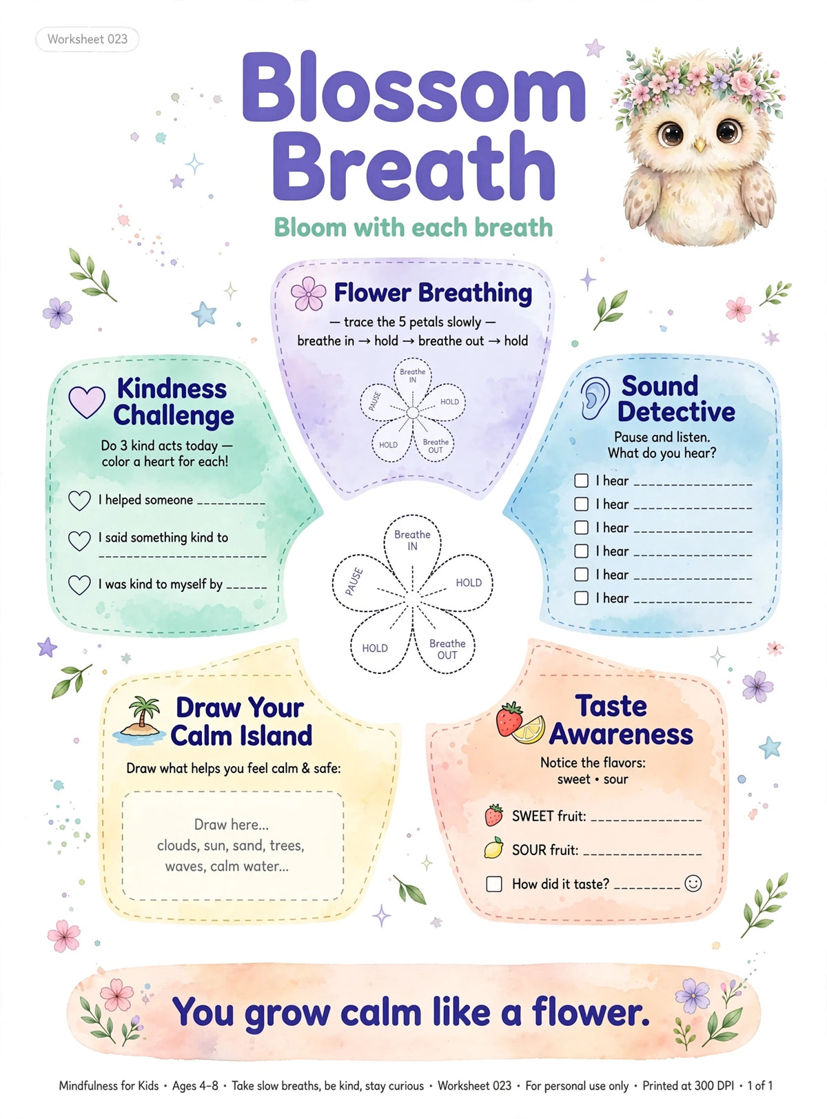 Mindfulness & Focus Activity Workbook for Kids Ages 4-10