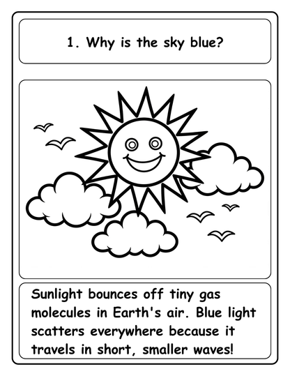 100 Whys About Space: A Curious Kids Coloring Book