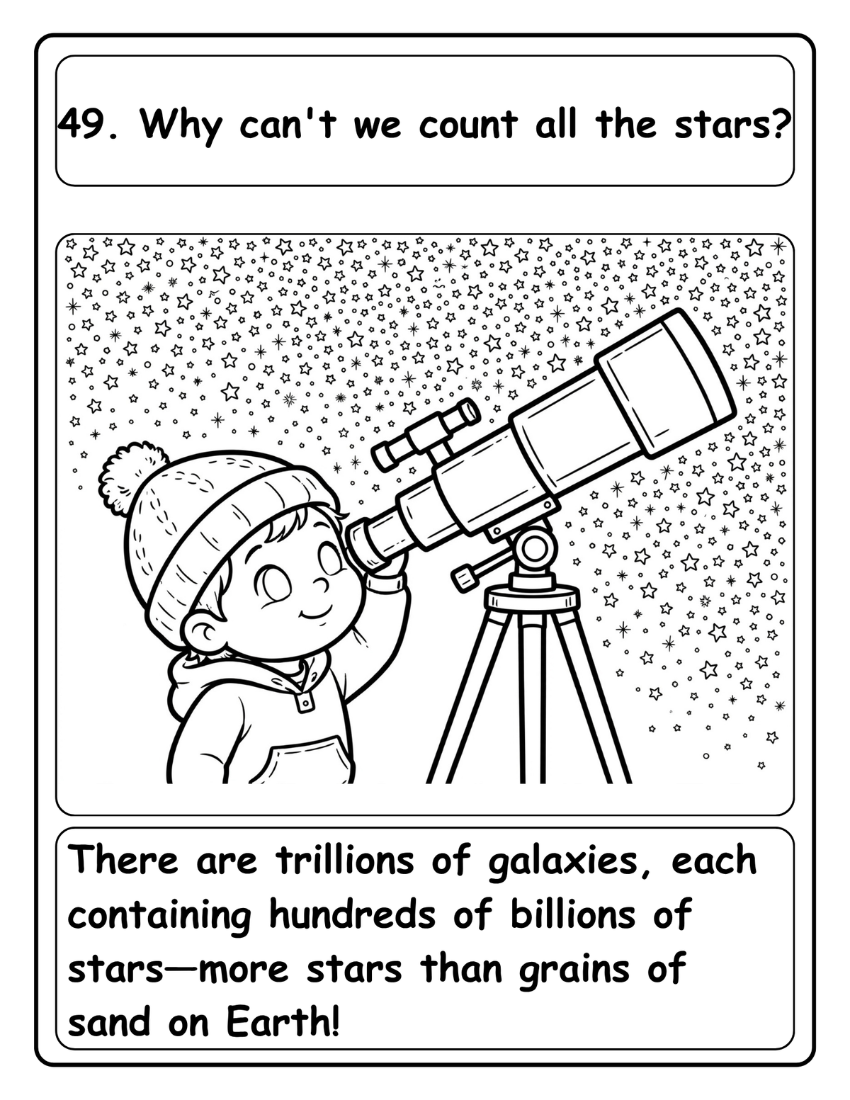 100 Whys About Space: A Curious Kids Coloring Book