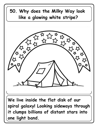100 Whys About Space: A Curious Kids Coloring Book