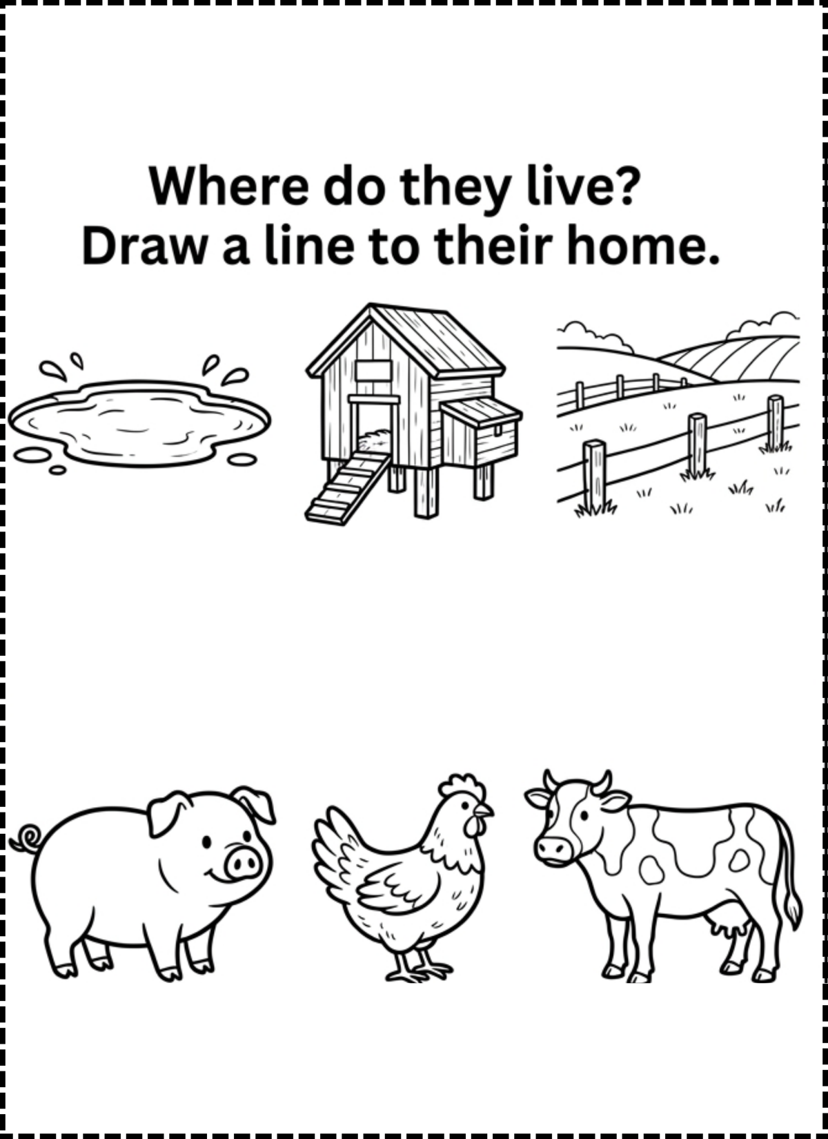Farm Animals Activity Book for Kids