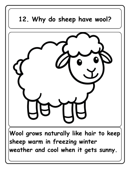 Amazing Whys: 100 Ways coloring pages: About Animals,