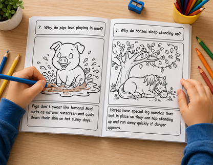 Amazing Whys: 100 Ways coloring pages: About Animals,