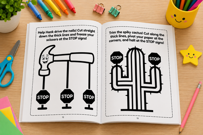Trace and Snip Cutting Practice Activity Book