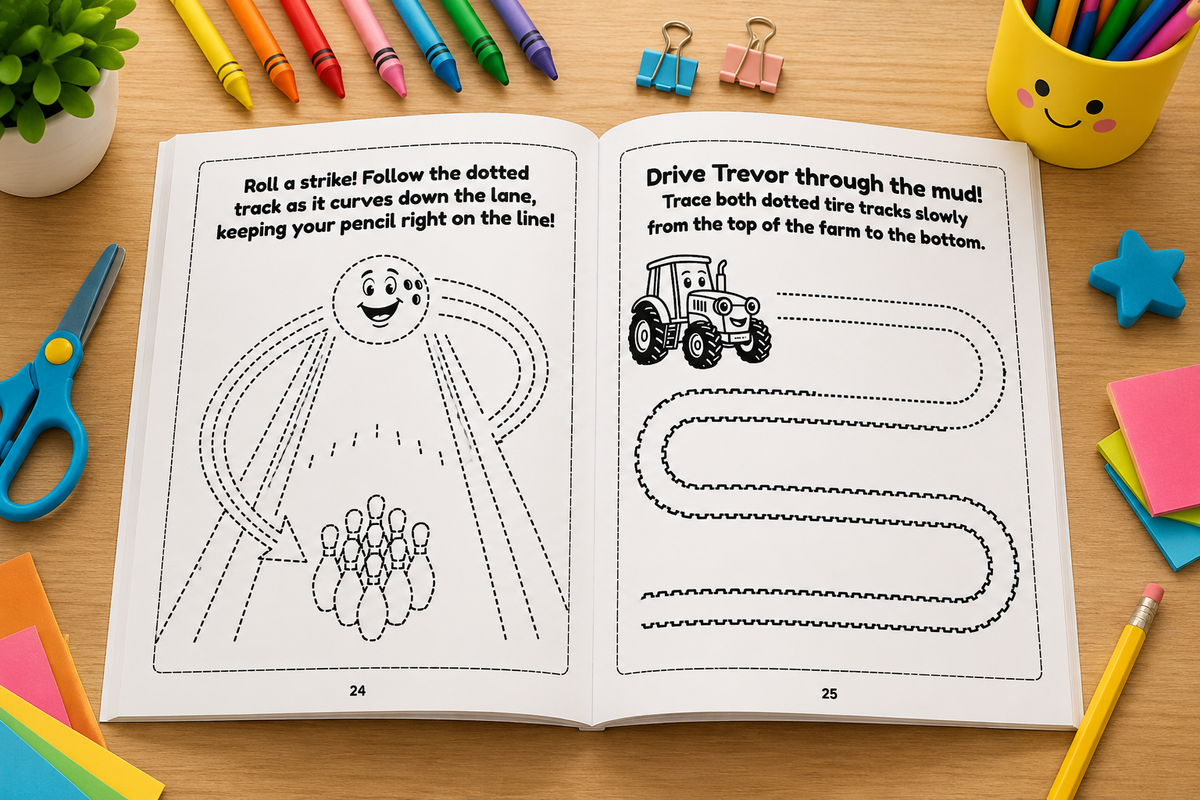 Trace and Snip Cutting Practice Activity Book