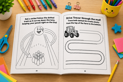 Trace and Snip Cutting Practice Activity Book