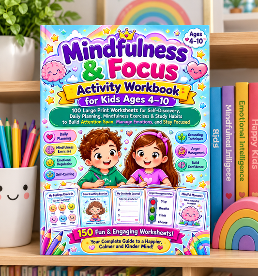 Mindfulness & Focus Activity Workbook for Kids Ages 4-10