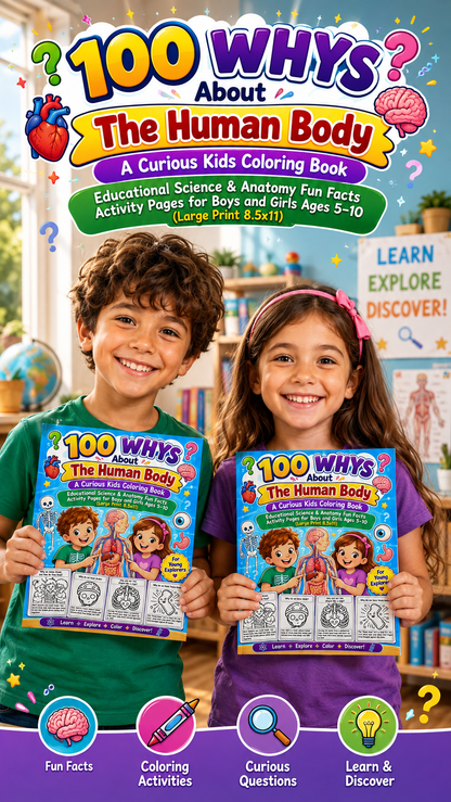 100 Whys About The Human Body:Coloring Book