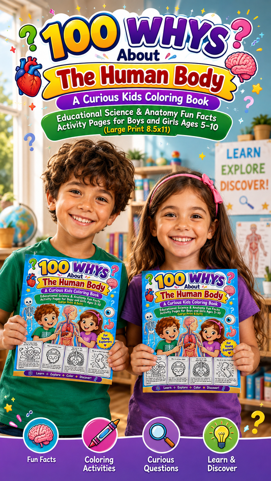 100 Whys About The Human Body:Coloring Book